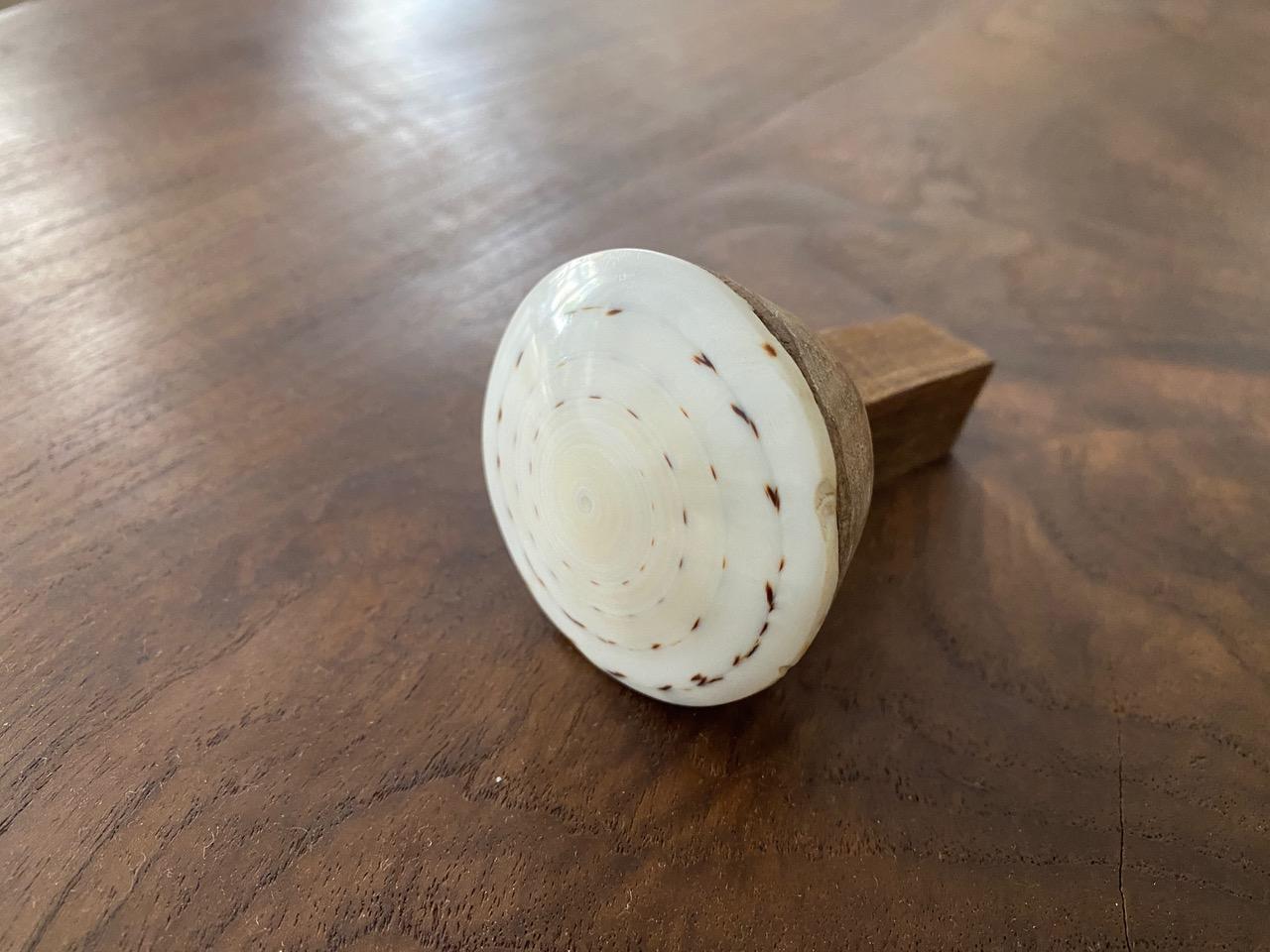 Andrianna Shamaris Shell and Teak Wood Door Knob 5