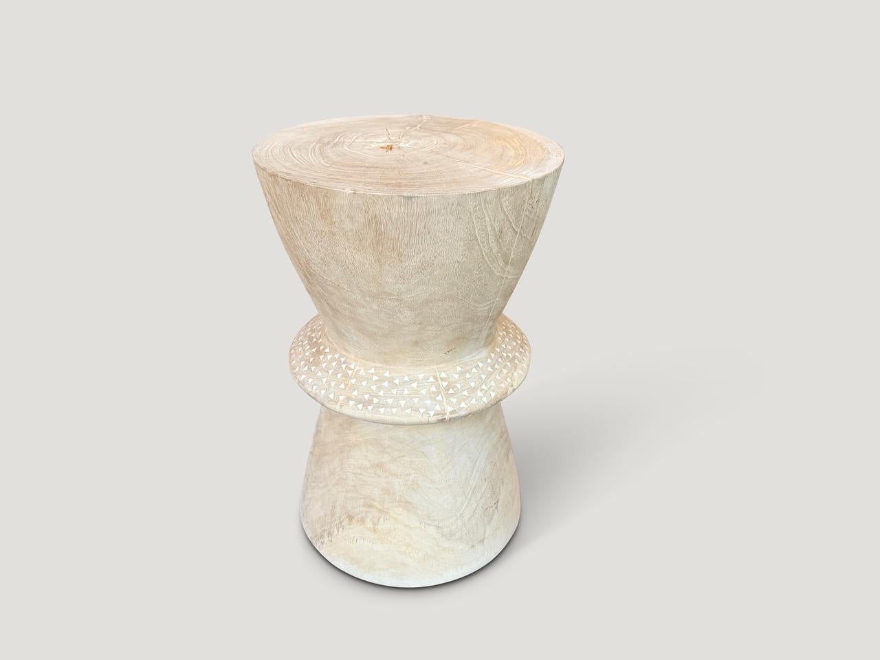 Andrianna Shamaris Shell and Teak Wood Side Table For Sale 1