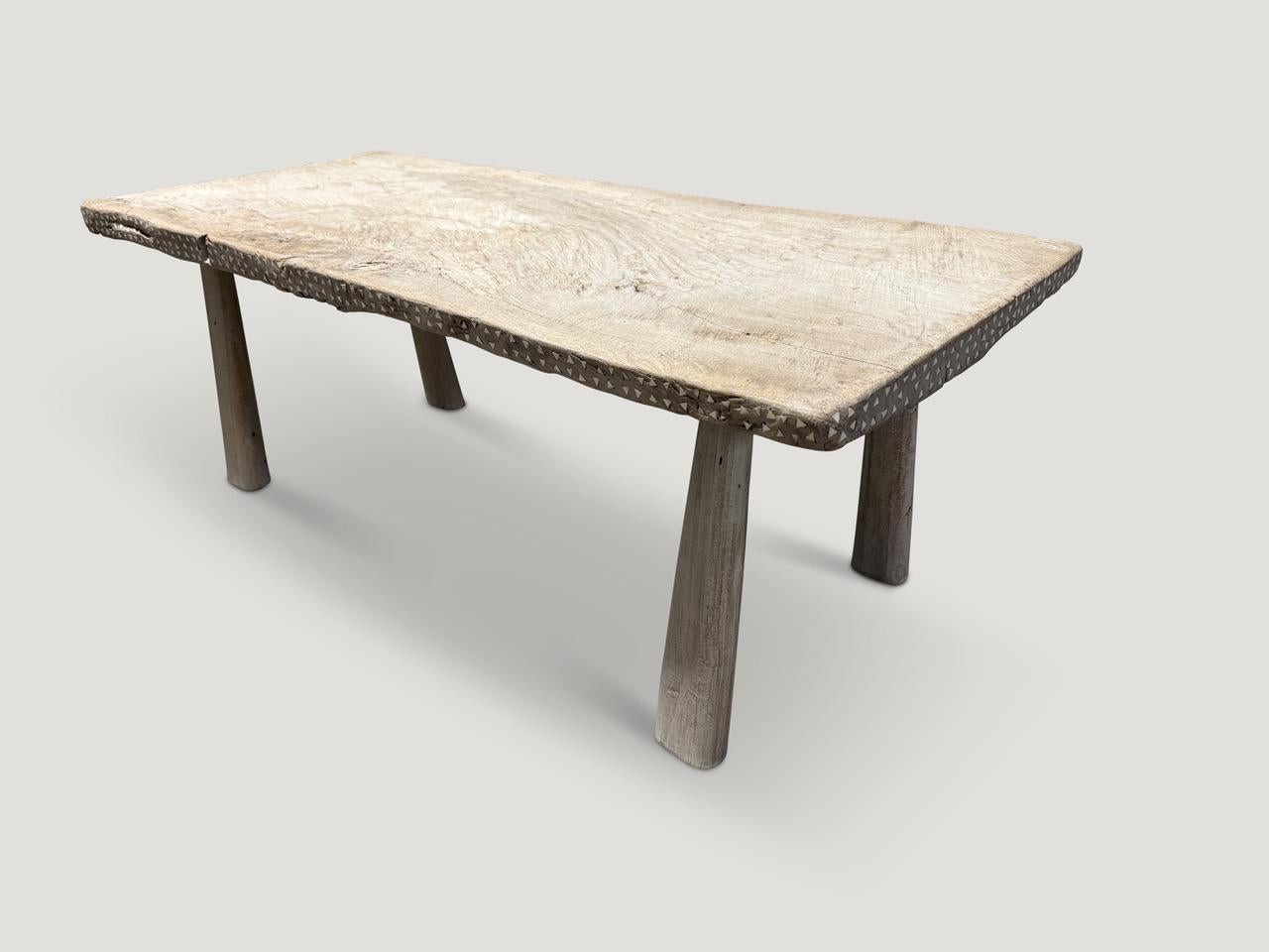 Andrianna Shamaris Shell Inlaid Teak Wood Coffee Table In Good Condition For Sale In New York, NY