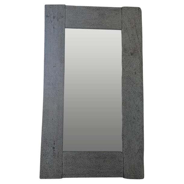 Andrianna Shamaris Shell Inlaid Teak Wood Frame Mirror For Sale at 1stDibs