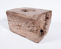 Andrianna Shamaris Shell Inlay Teak Wood Container, Side Table