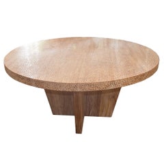 Andrianna Shamaris Impressive Shell Inlay Teak Wood Dining Table