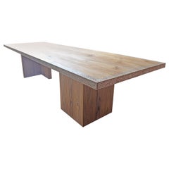 Andrianna Shamaris Shell Inlay Teak Wood Dining Table