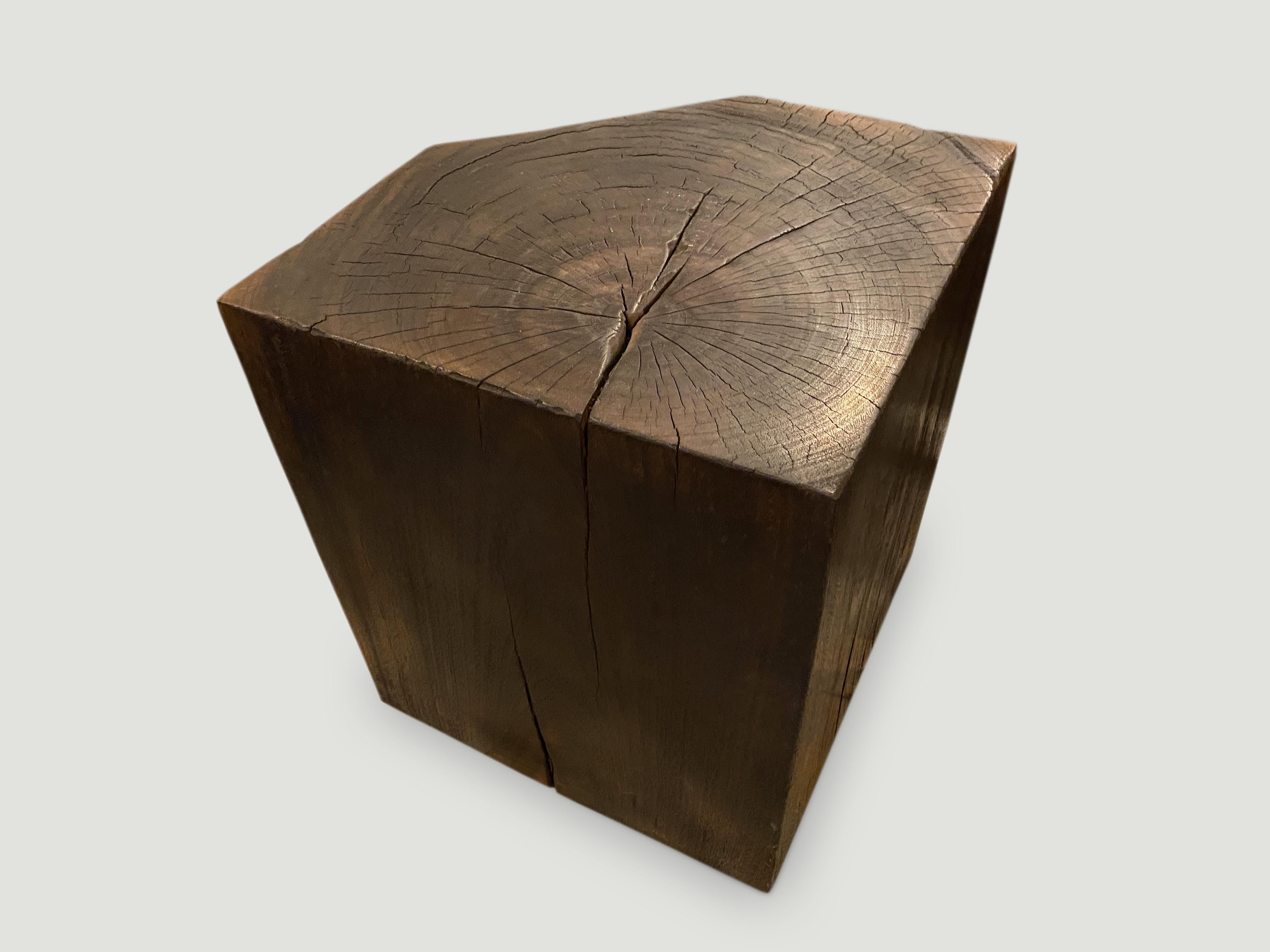 Contemporary Andrianna Shamaris Single Charred Side Table For Sale