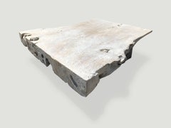 Andrianna Shamaris Single Slab Live Edge Teak Wood Coffee Table