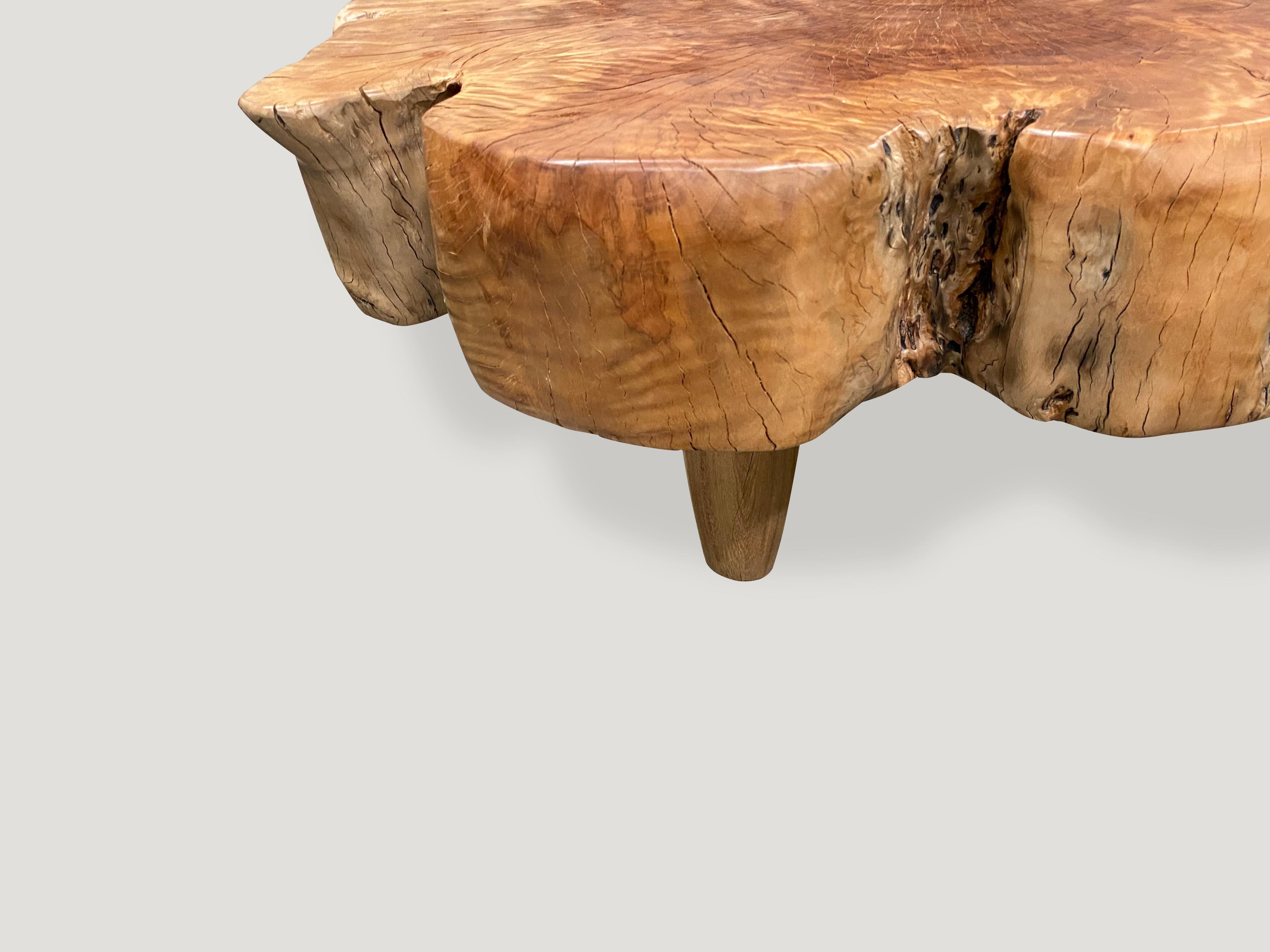 Andrianna Shamaris Single Slab Lychee Wood Live Edge Coffee Table In Excellent Condition In New York, NY