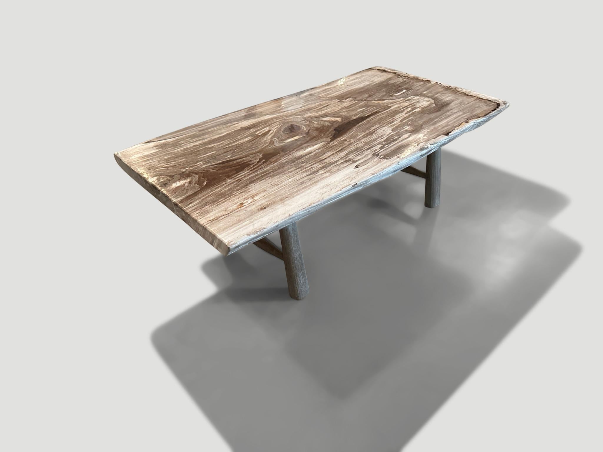 Contemporary Andrianna Shamaris Single Slab Petrified Wood Coffee Table