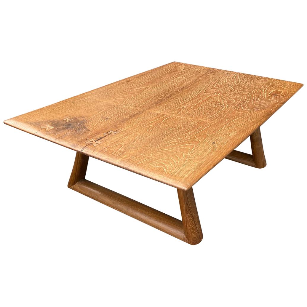 Primitive Wood Slab Coffee Table at 1stDibs