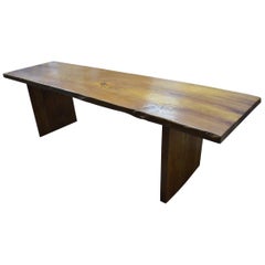 Andrianna Shamaris Single Slab Teak Wood Table