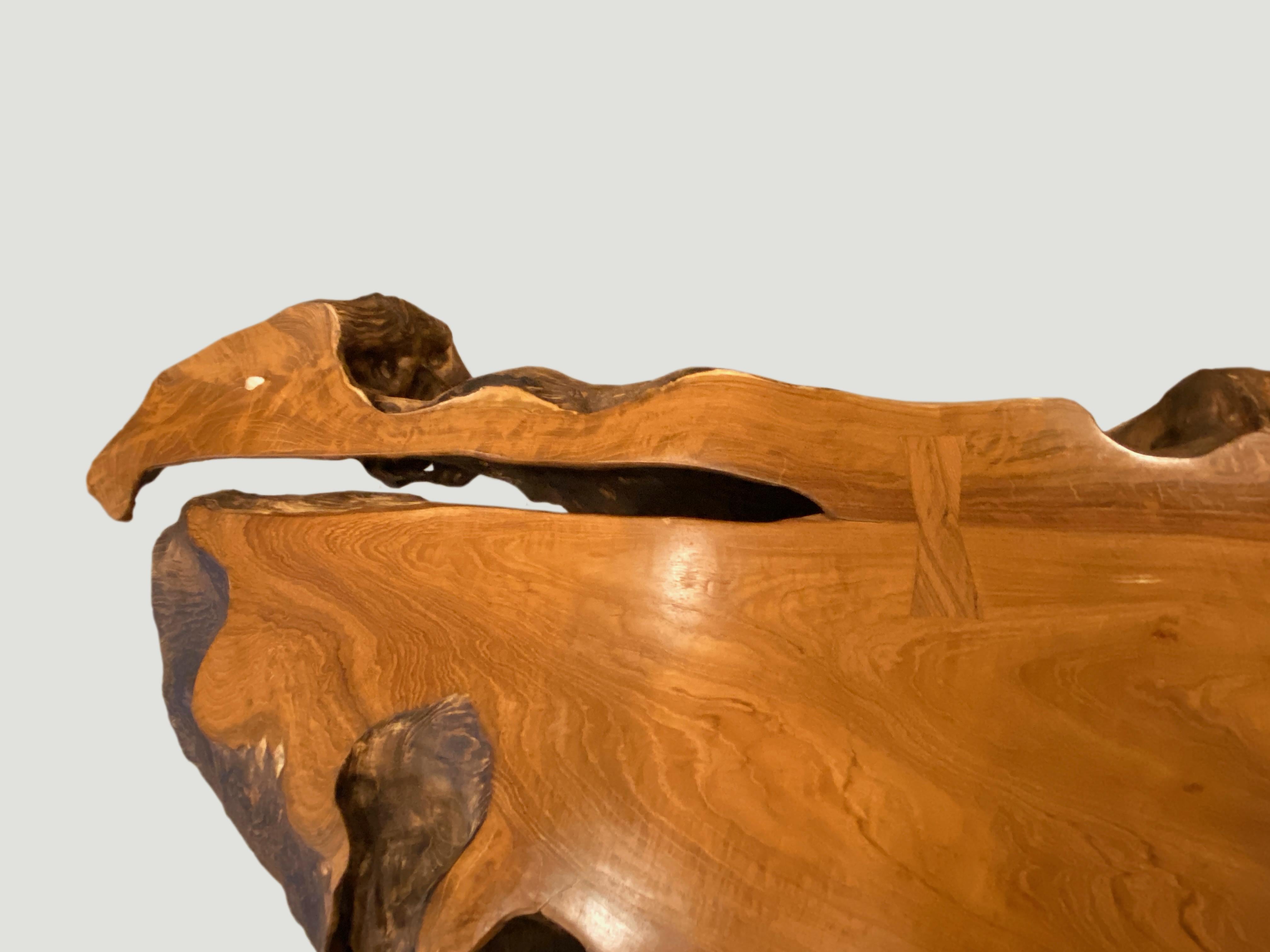 Andrianna Shamaris Single Teak Wood Root Coffee Table In Excellent Condition In New York, NY