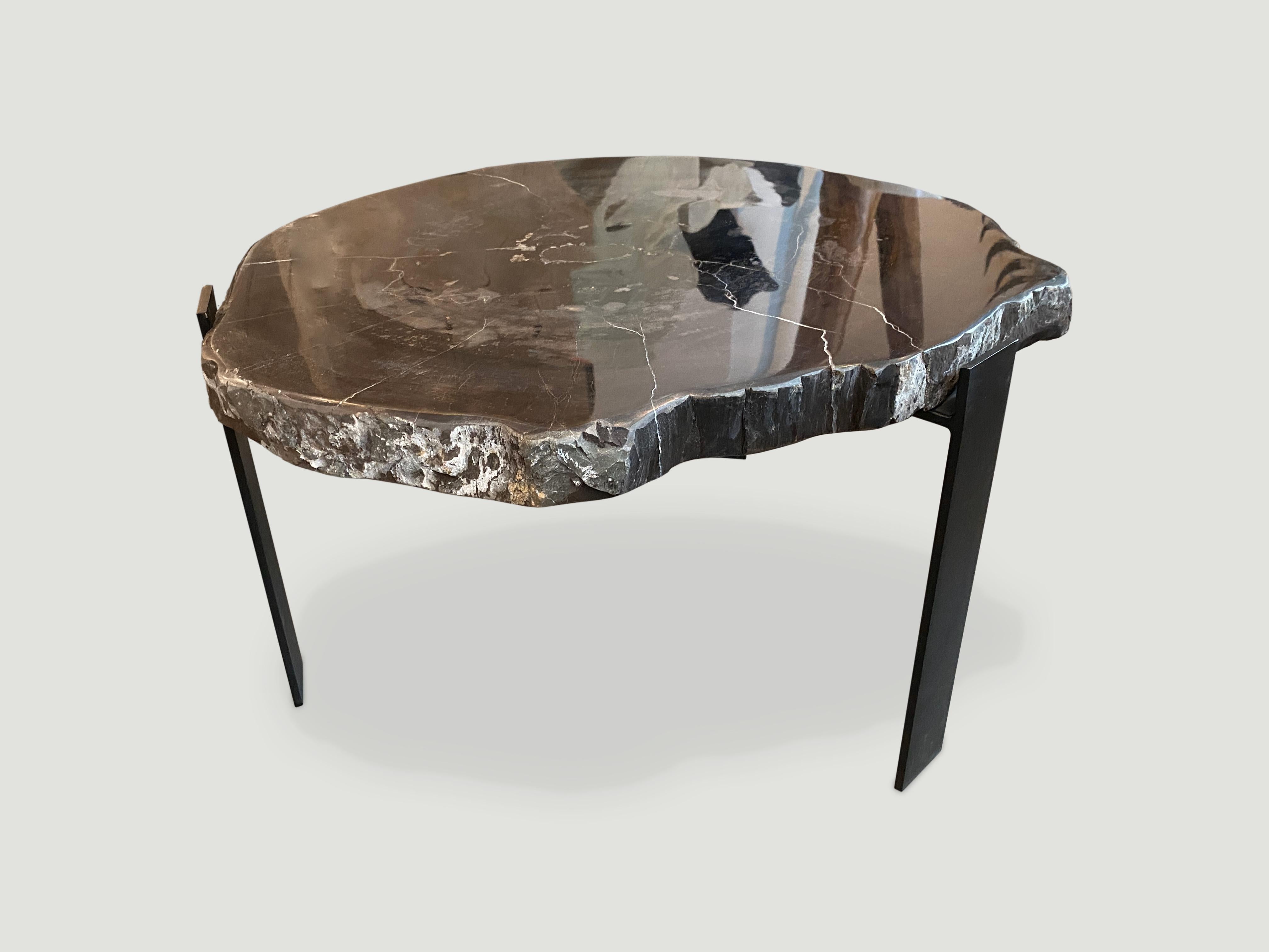 Andrianna Shamaris Slab Top High Quality Petrified Wood Side Table/Coffee Table In Excellent Condition In New York, NY