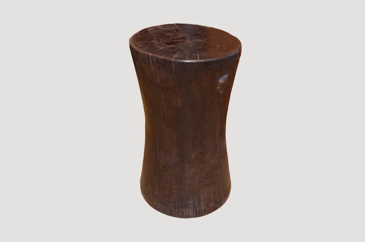 Andrianna Shamaris Solid Mahoni Wood Side Table or Stool In Excellent Condition In New York, NY