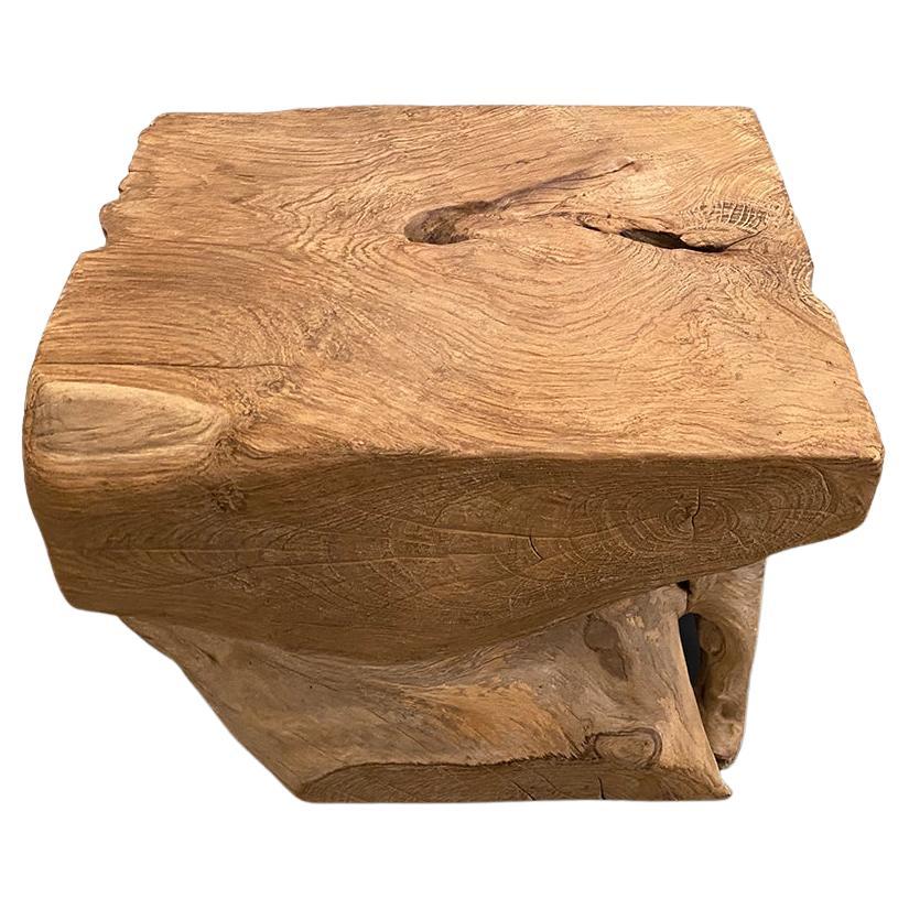 Andrianna Shamaris Teak Burl Wood Live Edge Coffee Table or Side Table