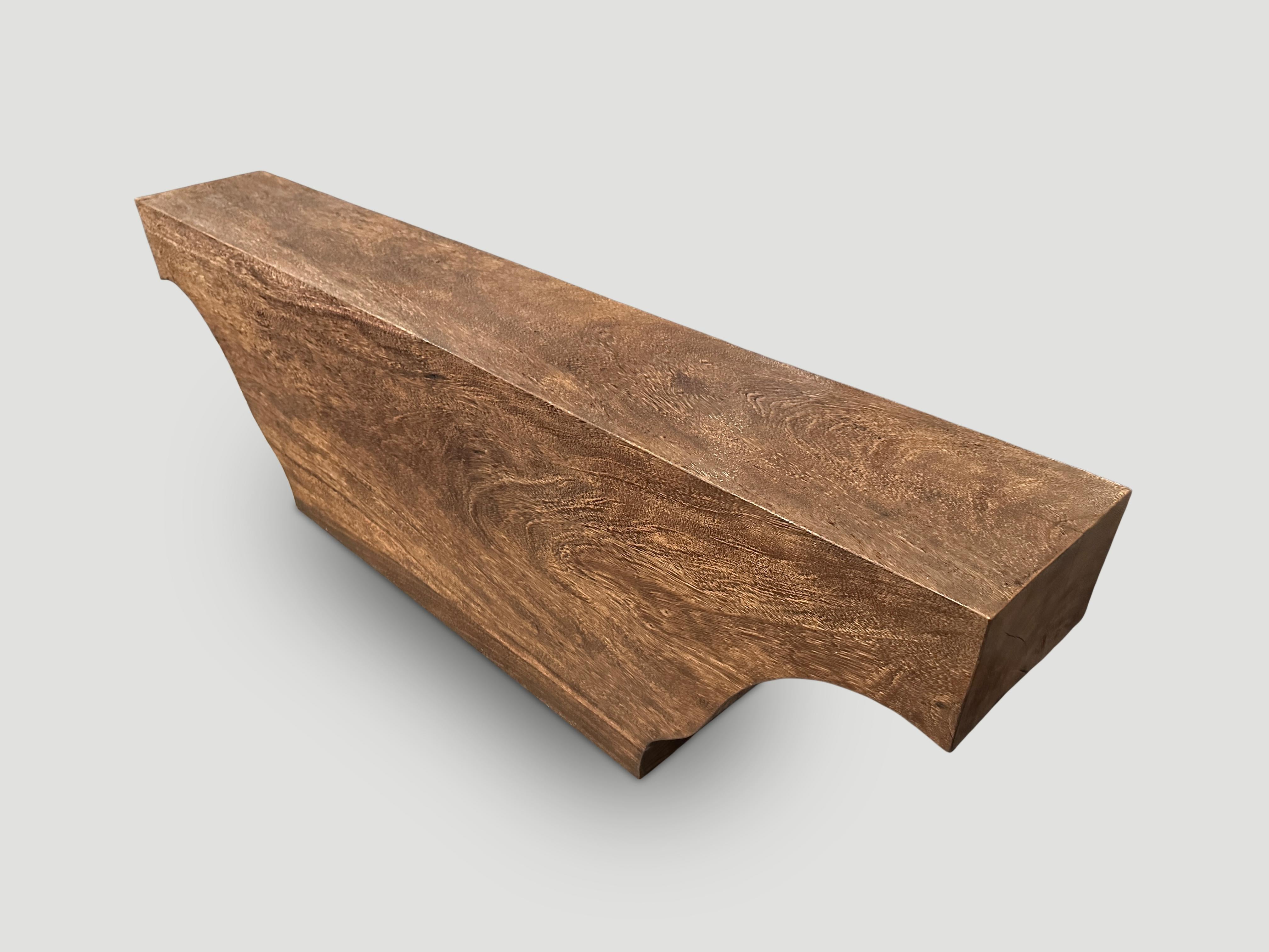 Organic Modern Andrianna Shamaris Solid Wood Console or Bench For Sale