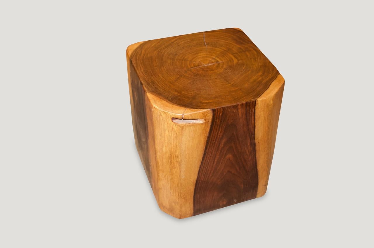 Organic Modern Andrianna Shamaris Sono Wood Cube For Sale