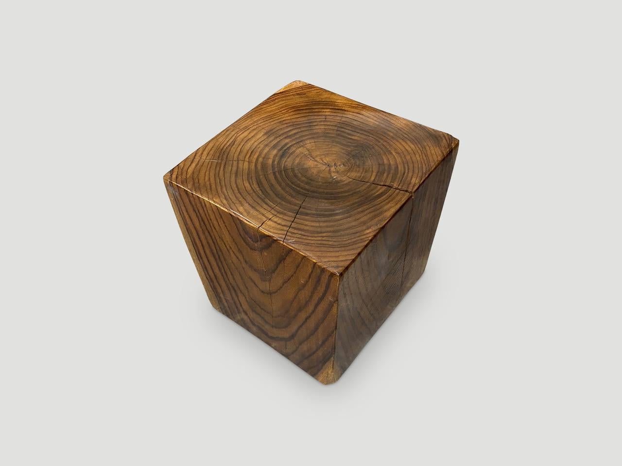 solid wood cube side table