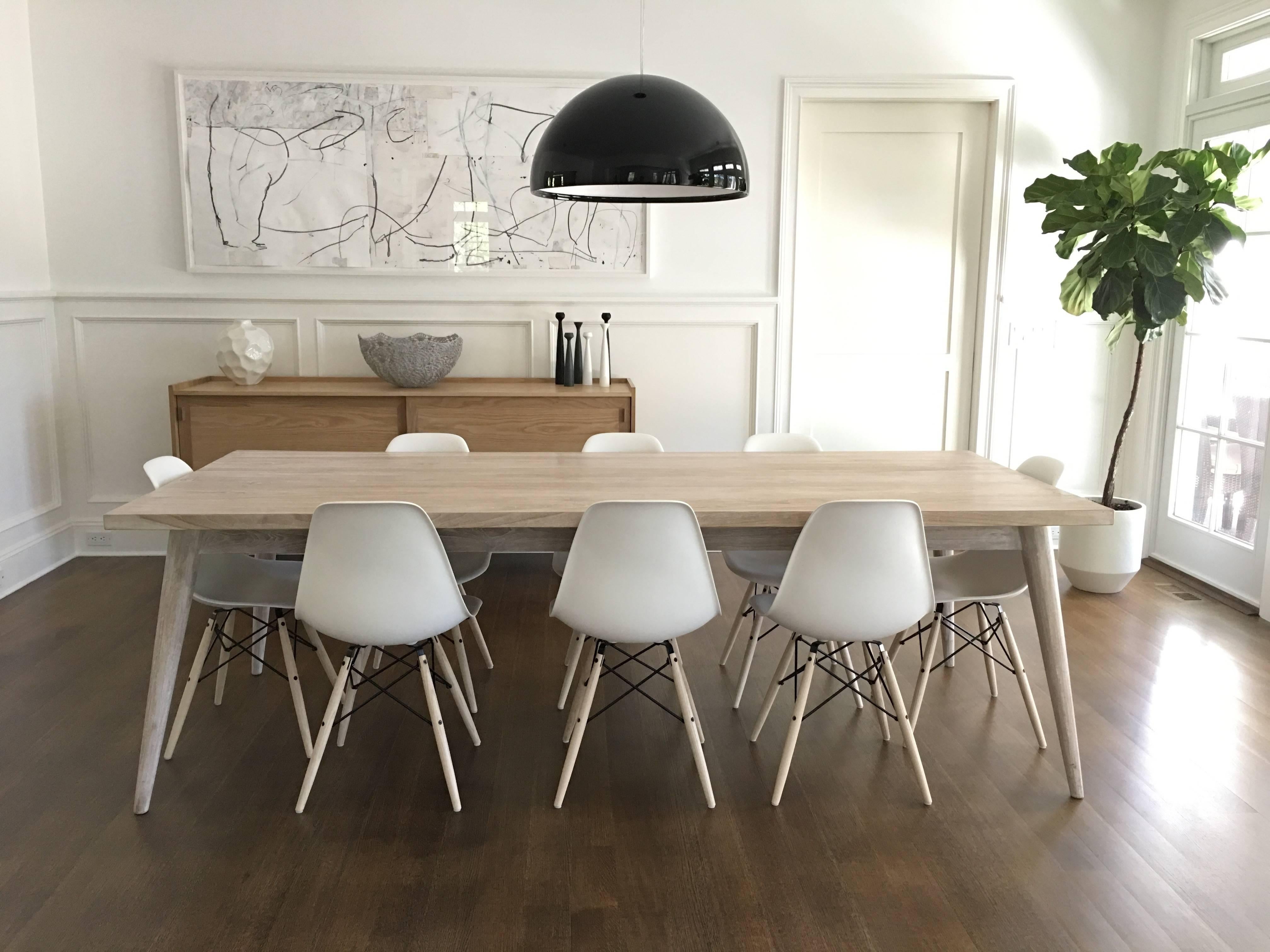 white washed wood dining table