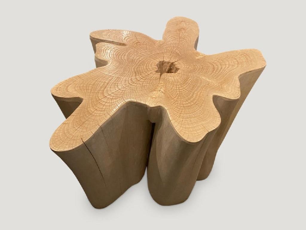 Contemporary Andrianna Shamaris St. Barts Bleached Teak Wood Coffee Table For Sale