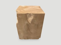Andrianna Shamaris St. Barts Bleached Teak Wood Side Table