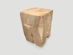 Andrianna Shamaris St. Barts Bleached Teak Wood Side Table