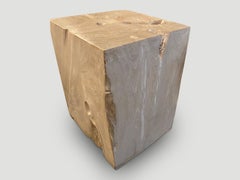 Andrianna Shamaris St. Barts Bleached Teak Wood Side Table