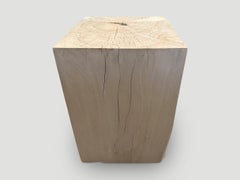 Andrianna Shamaris St. Barts Bleached Teak Wood Side Table