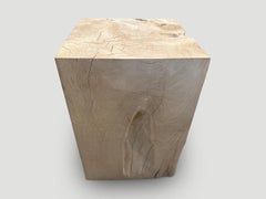 Andrianna Shamaris St. Barts Bleached Teak Wood Side Table
