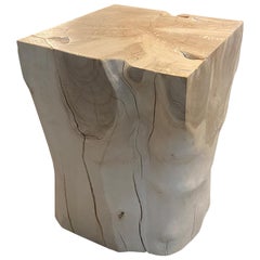 wood sale Andrianna Shamaris St. Barts Bleached Teak Wood Side Table