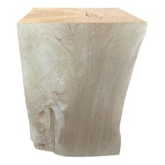 Andrianna Shamaris St. Barts Bleached Teak Wood Side Table