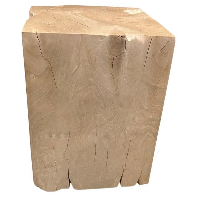 Andrianna Shamaris St. Barts Bleached Teak Wood Side Table