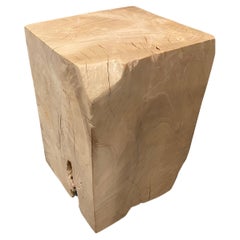 Andrianna Shamaris St. Barts Bleached Teak Wood Side Table