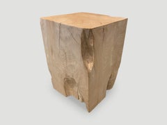 Andrianna Shamaris St. Barts Bleached Teak Wood Side Table