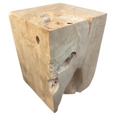 Andrianna Shamaris St. Barts Bleached Teak Wood Side Table