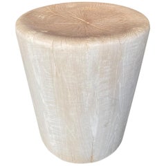 Andrianna Shamaris St. Barts Bleached Teak Wood Side Table or Stool