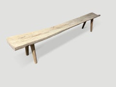 Andrianna Shamaris St. Barts Long Teak Wood Bench