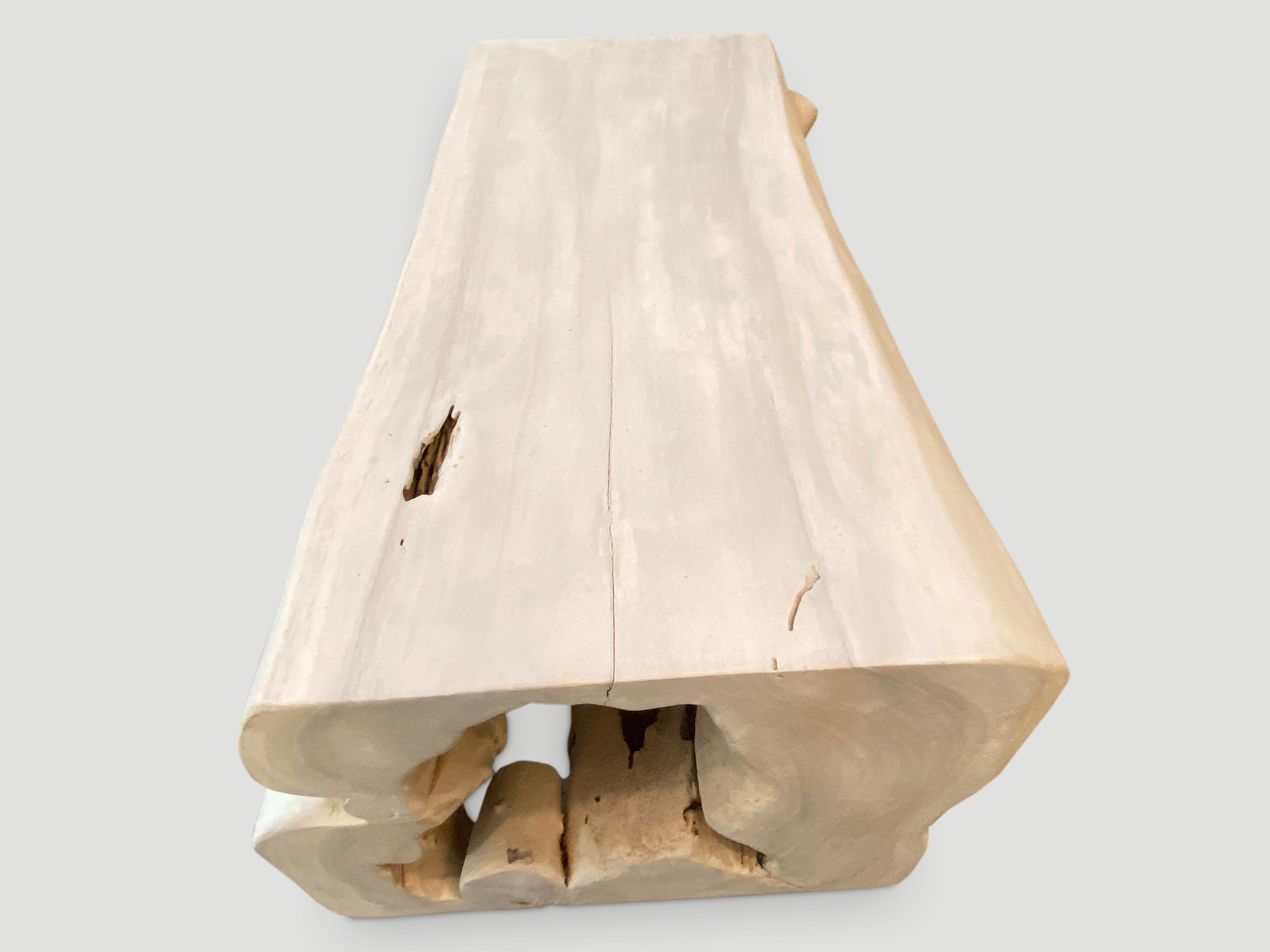 Andrianna Shamaris St. Barts Reclaimed Teak Wood Coffee Table or Bench In Excellent Condition For Sale In New York, NY