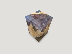 Andrianna Shamaris St. Barts Teak Wood and Resin Side Table
