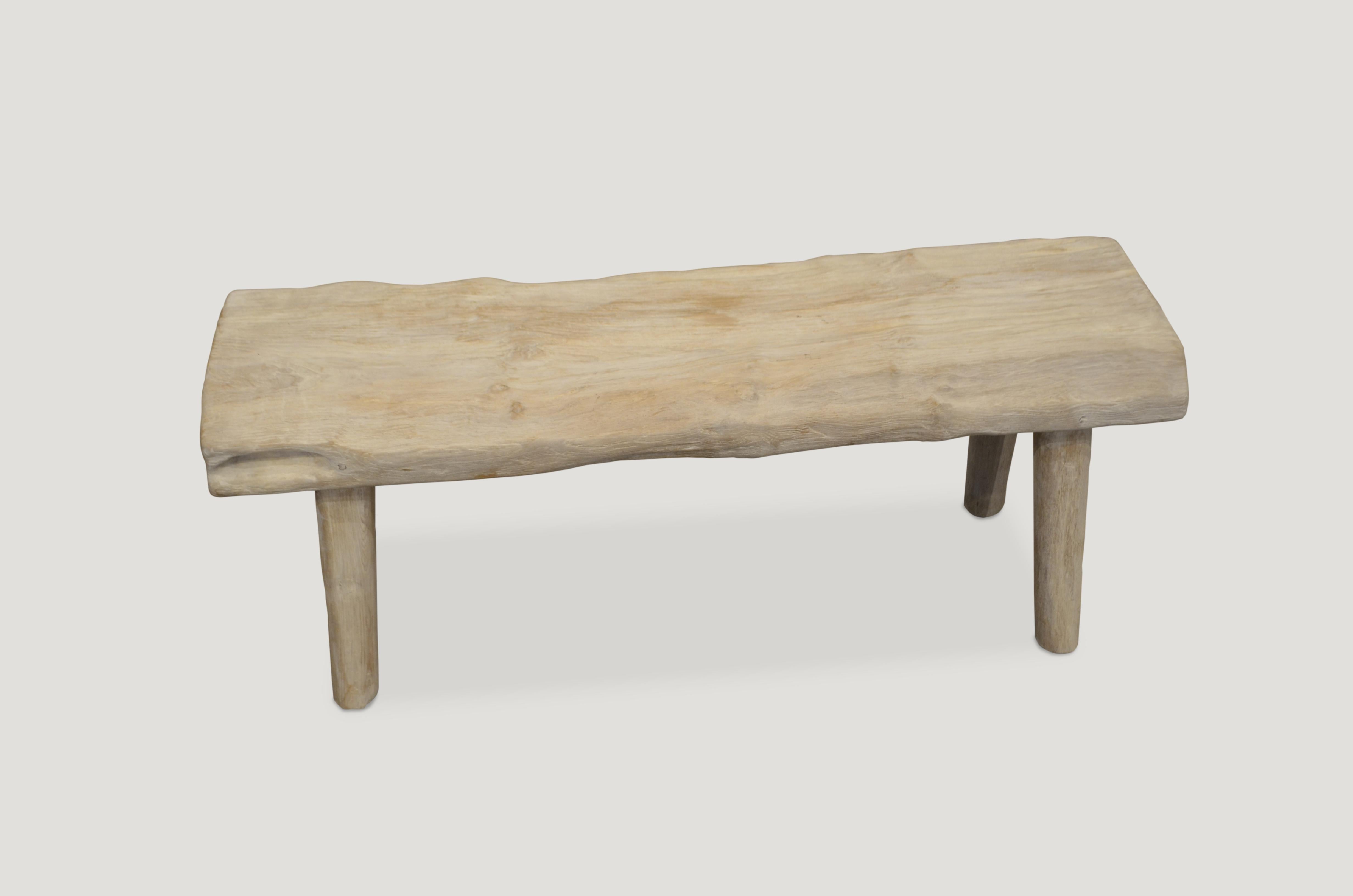 Andrianna Shamaris St. Barts Teak Wood Bench In New Condition In New York, NY