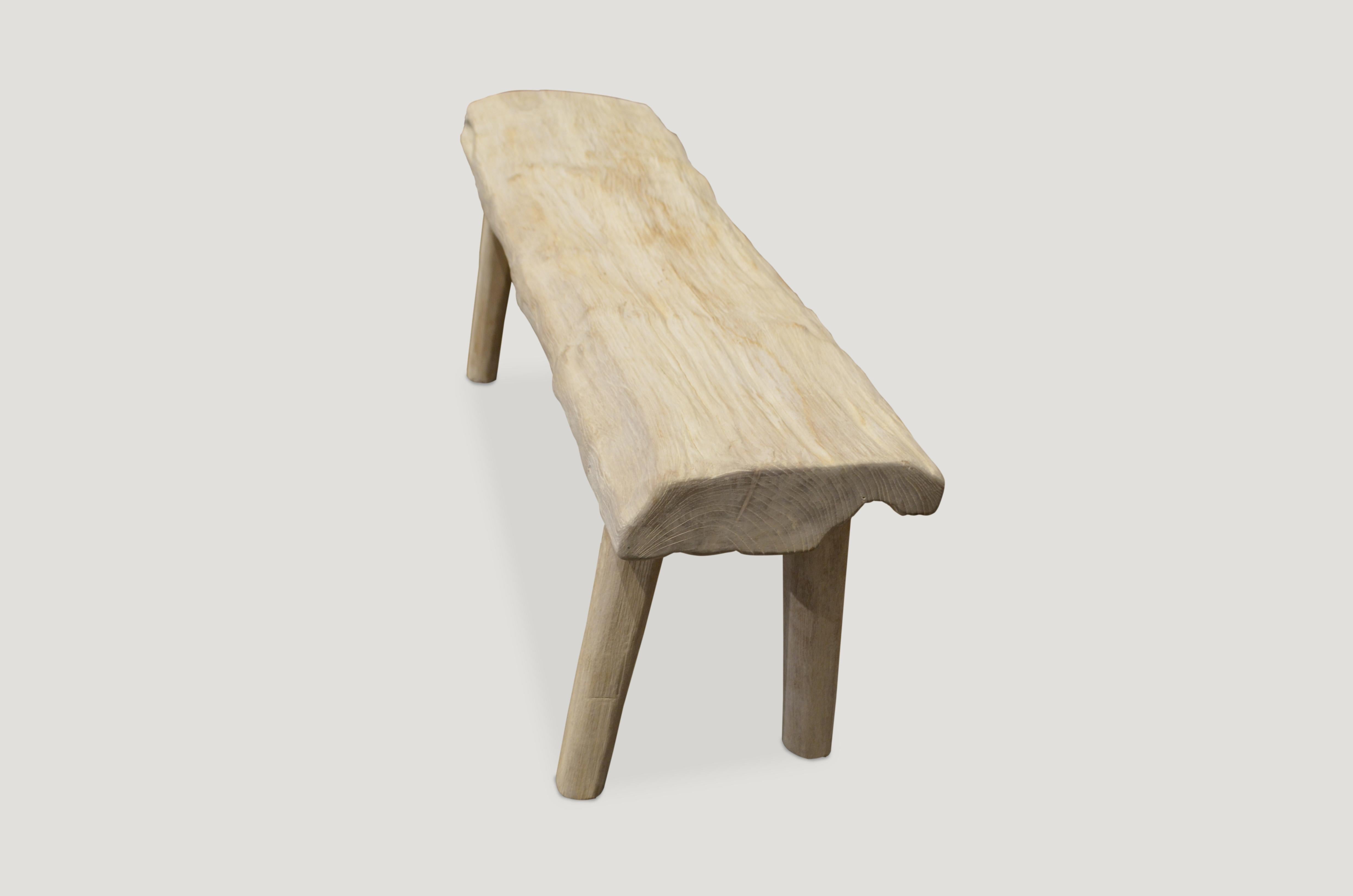 Contemporary Andrianna Shamaris St. Barts Teak Wood Bench