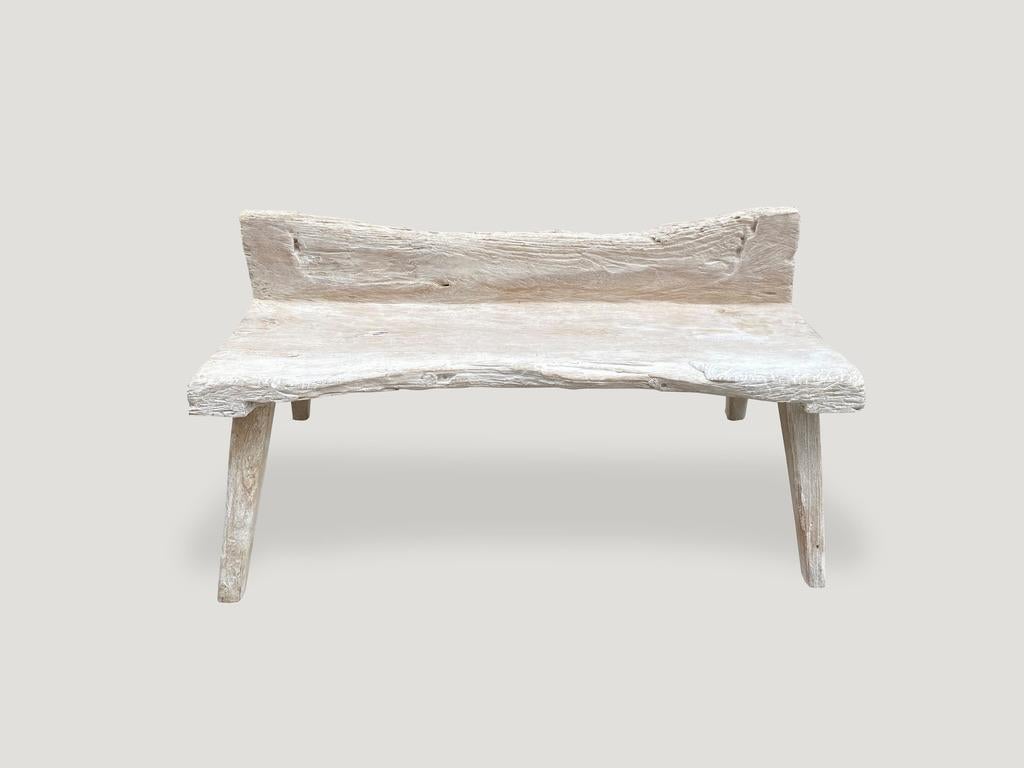 Contemporary Andrianna Shamaris St. Barts Teak Wood Bench For Sale