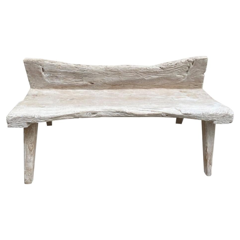 Andrianna Shamaris St. Barts Teak Wood Bench For Sale