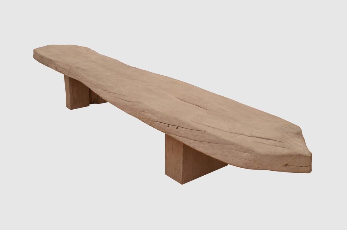 Indonesian Andrianna Shamaris St. Barts Teak Wood Bench or Coffee Table For Sale