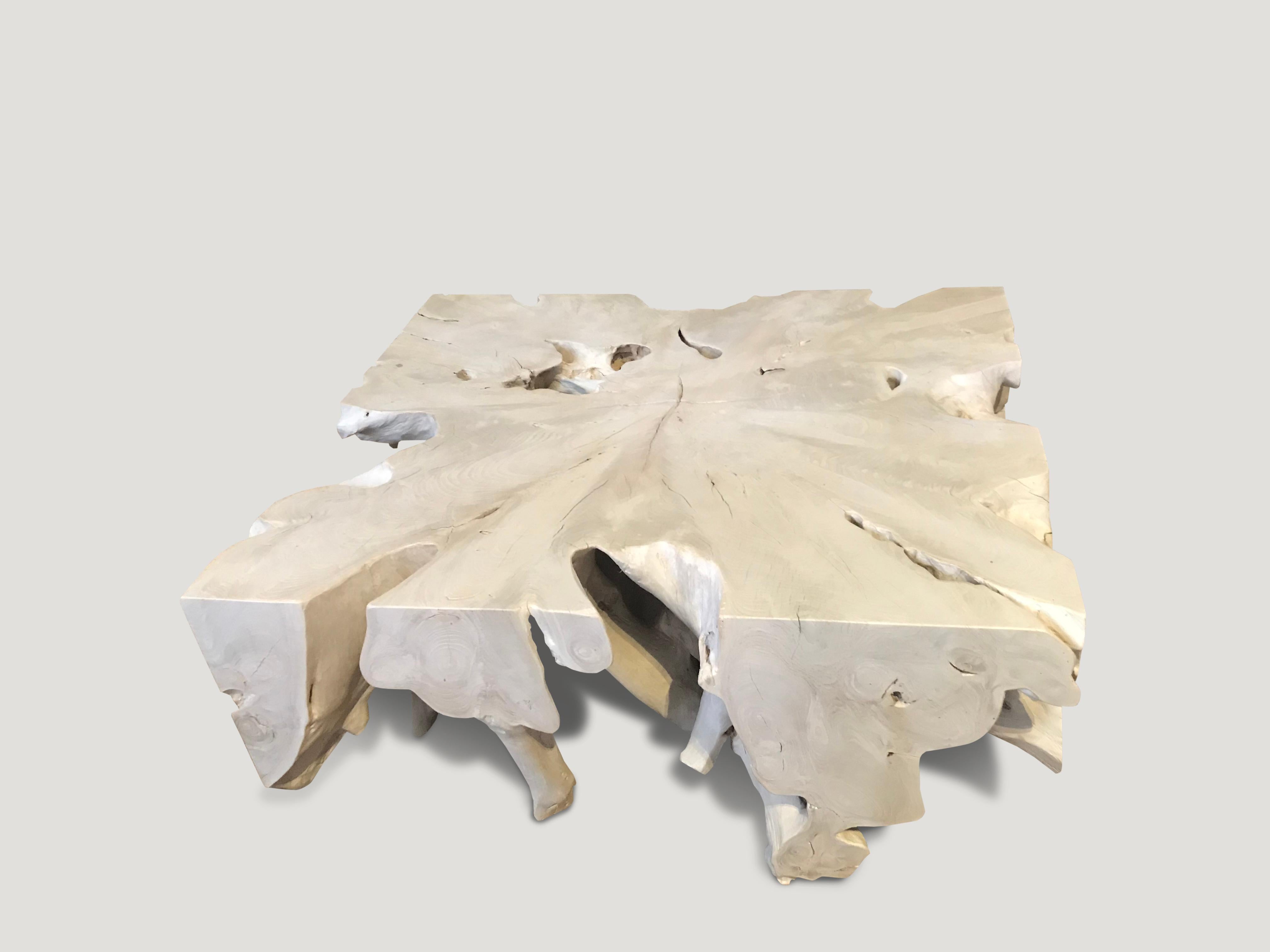 Andrianna Shamaris St. Barts Teak Wood Coffee Table In Excellent Condition For Sale In New York, NY