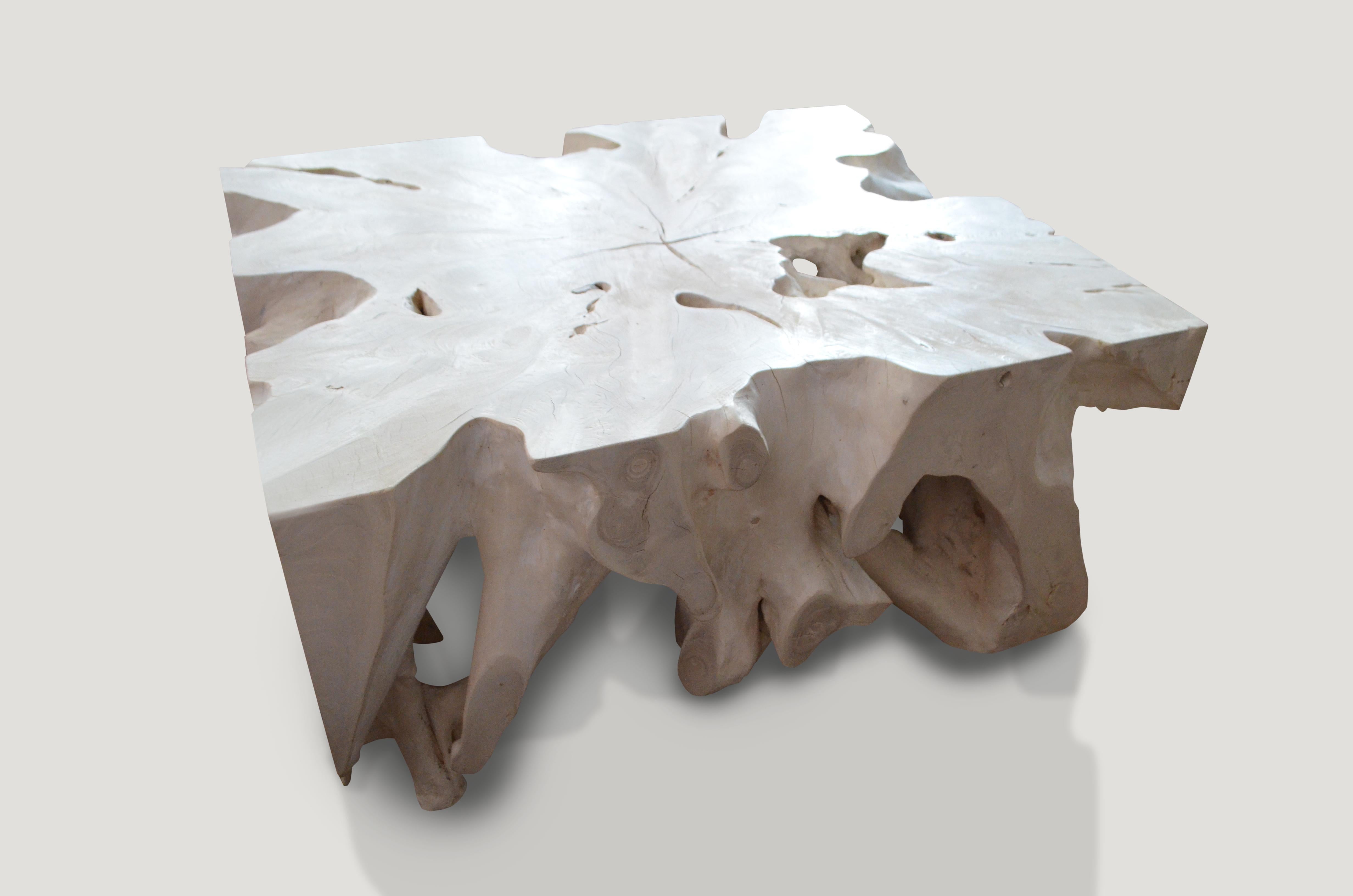 Contemporary Andrianna Shamaris St. Barts Teak Wood Coffee Table For Sale