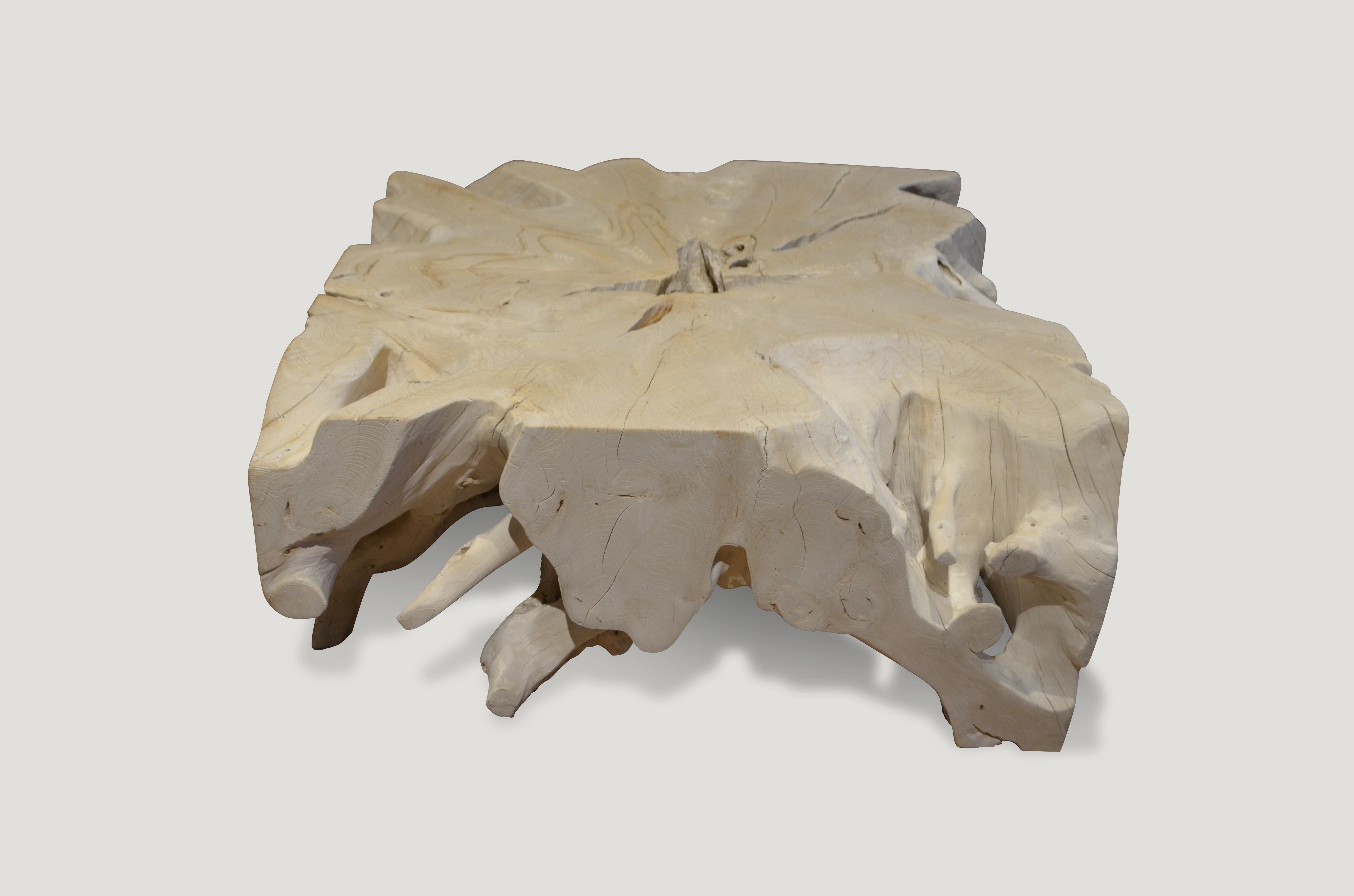 Contemporary Andrianna Shamaris St. Barts Teak Wood Coffee Table For Sale