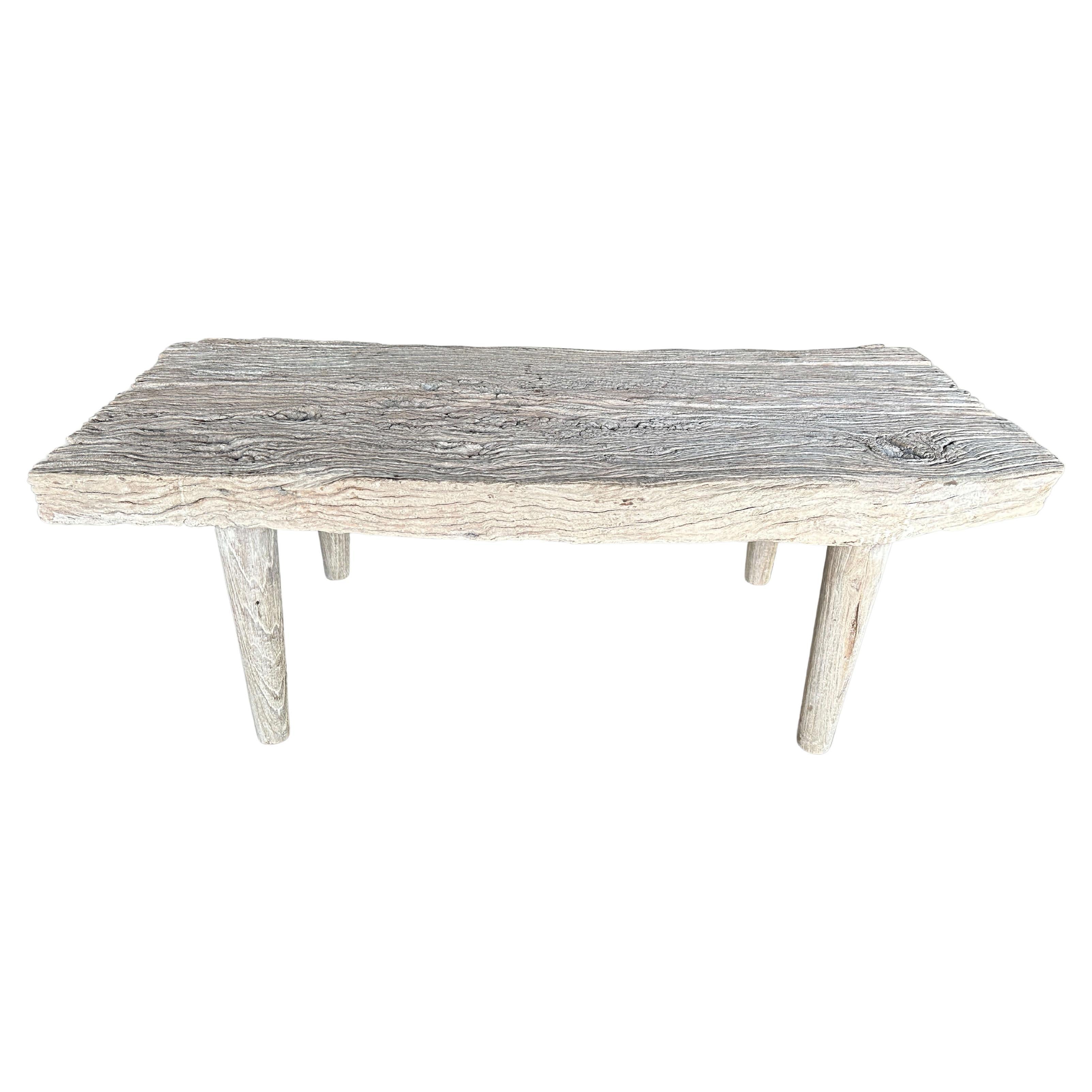 Andrianna Shamaris St. Barts Teak Wood Coffee Table or Bench For Sale