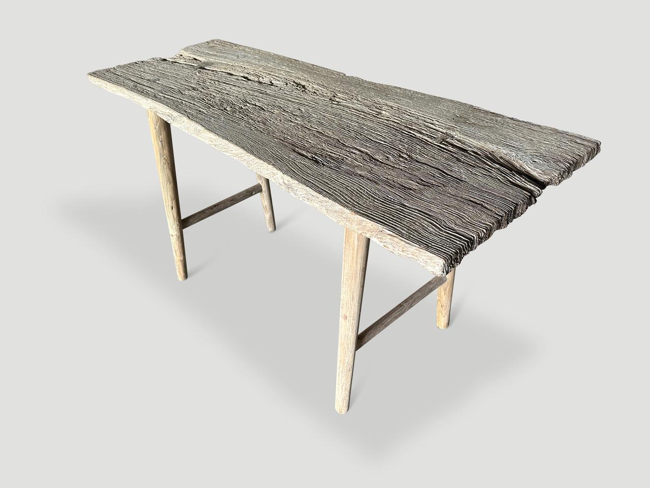 Andrianna Shamaris St. Barts Teak Wood Console Table For Sale 5
