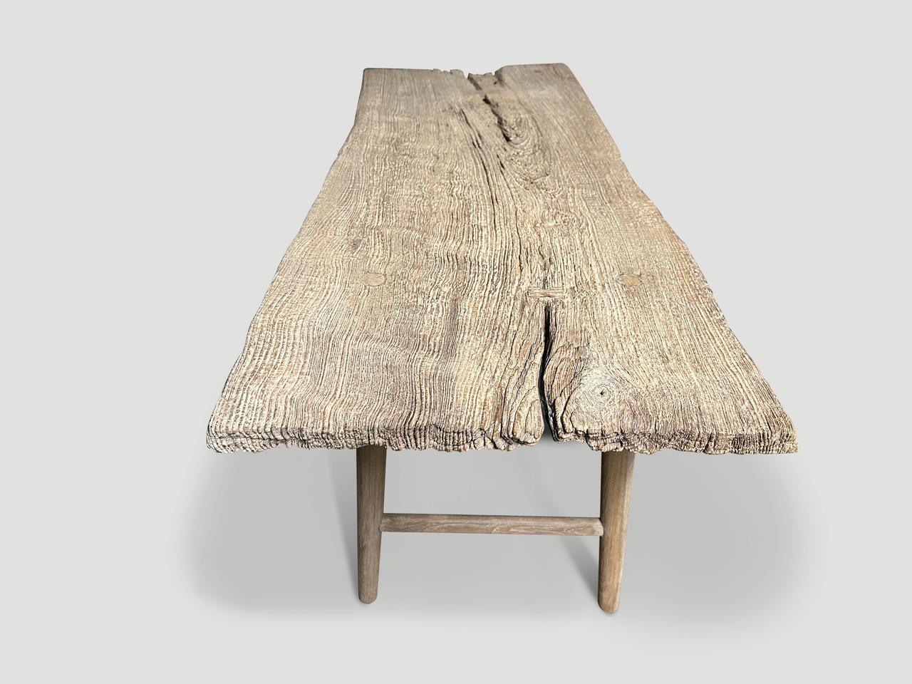 Andrianna Shamaris St. Barts Teak Wood Console Table In Excellent Condition For Sale In New York, NY