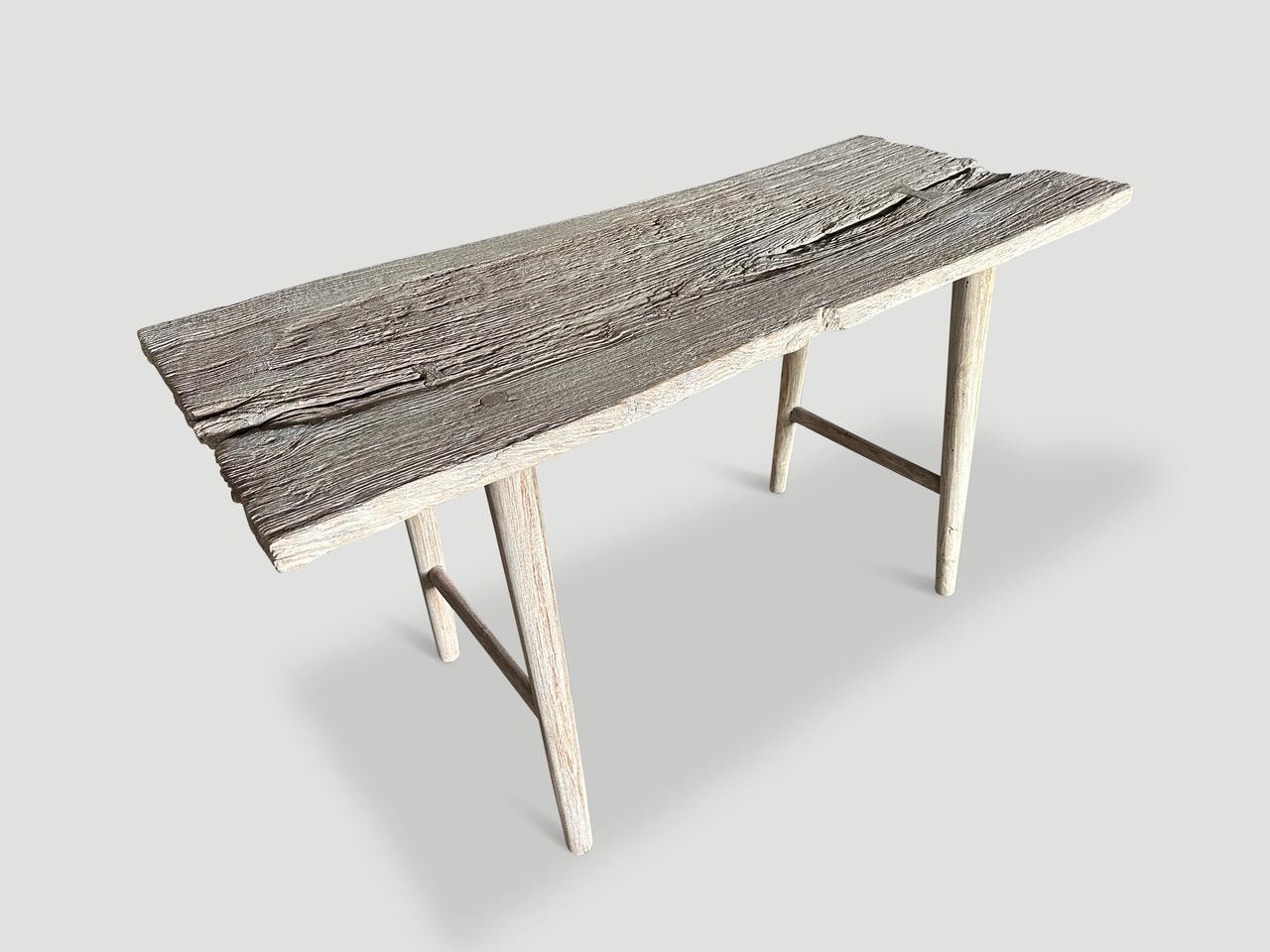 Andrianna Shamaris St. Barts Teak Wood Console Table For Sale 6