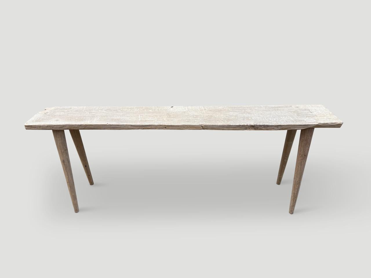 Contemporary Andrianna Shamaris St. Barts Teak Wood Console Table For Sale
